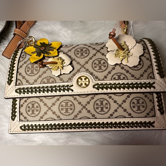 TORY BURCH T MONOGRAM BRAIDED
FLORAL MINI BAG - AUTHENTIC NWT - Picture 4 of 11